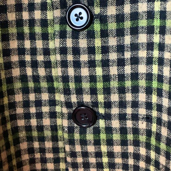 La MINIATURA Black‎ Tan Green Check Single Breast Blazer - Picture 13 of 14